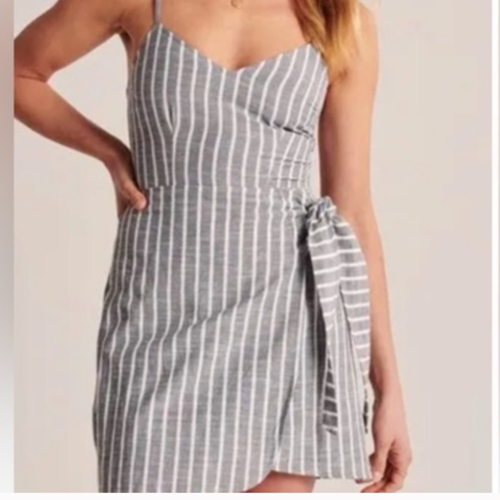 Blue and White Pinstripe Abercrombie & Fitch Dress